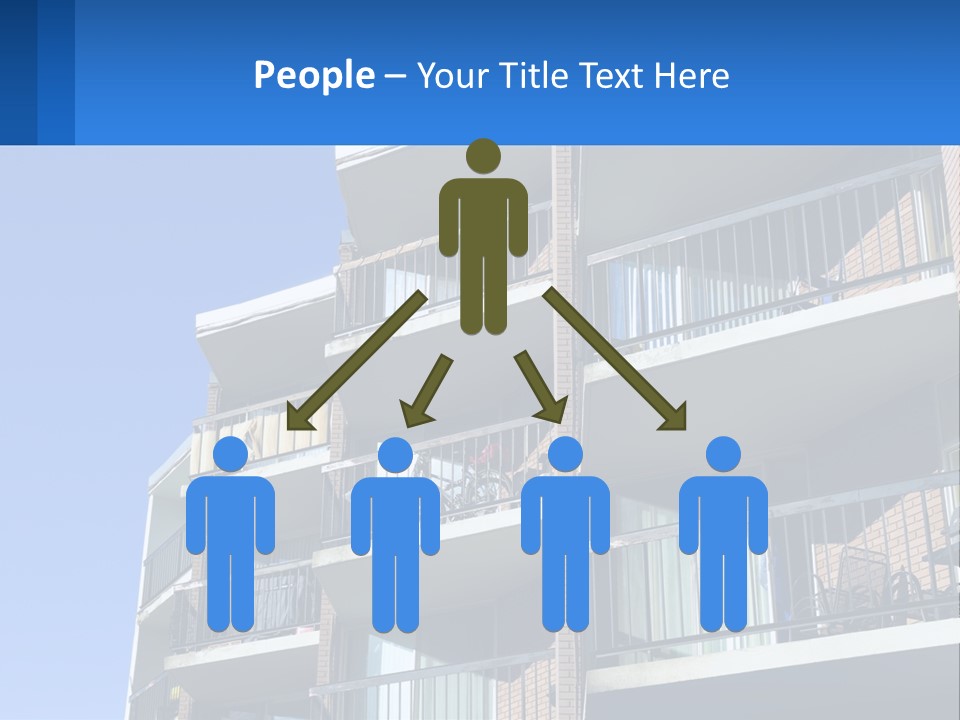 A Tall Building With Balconies And Balconies On The Balconies PowerPoint Template