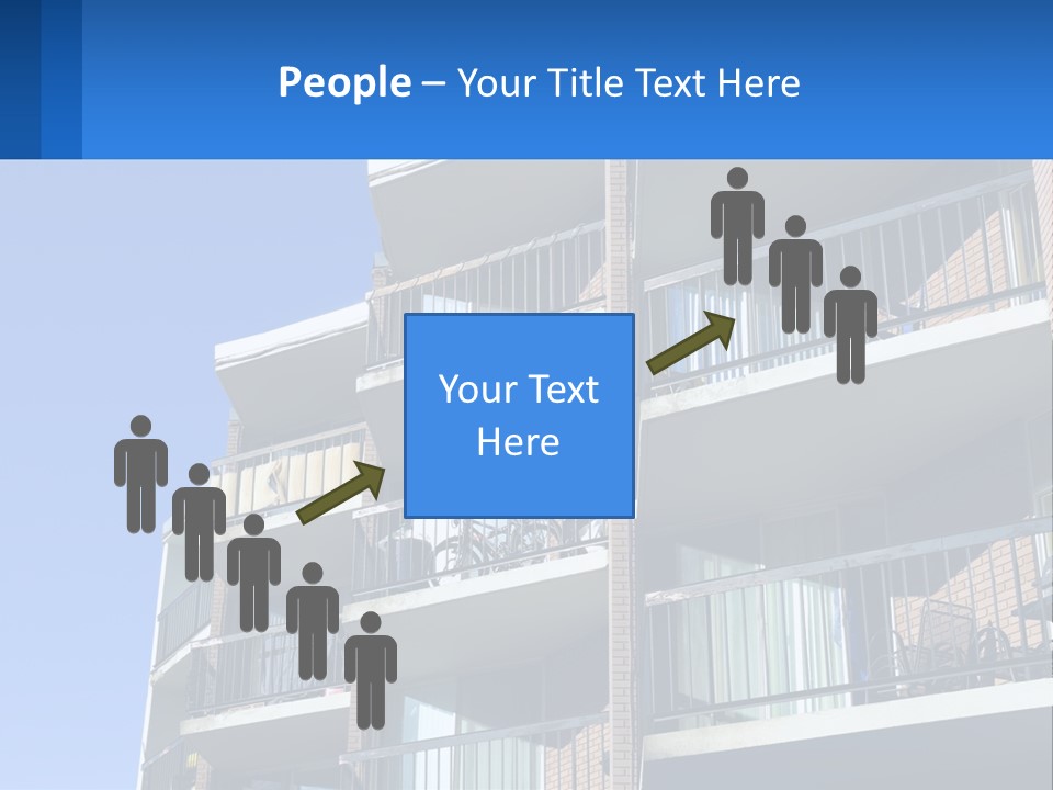 A Tall Building With Balconies And Balconies On The Balconies PowerPoint Template