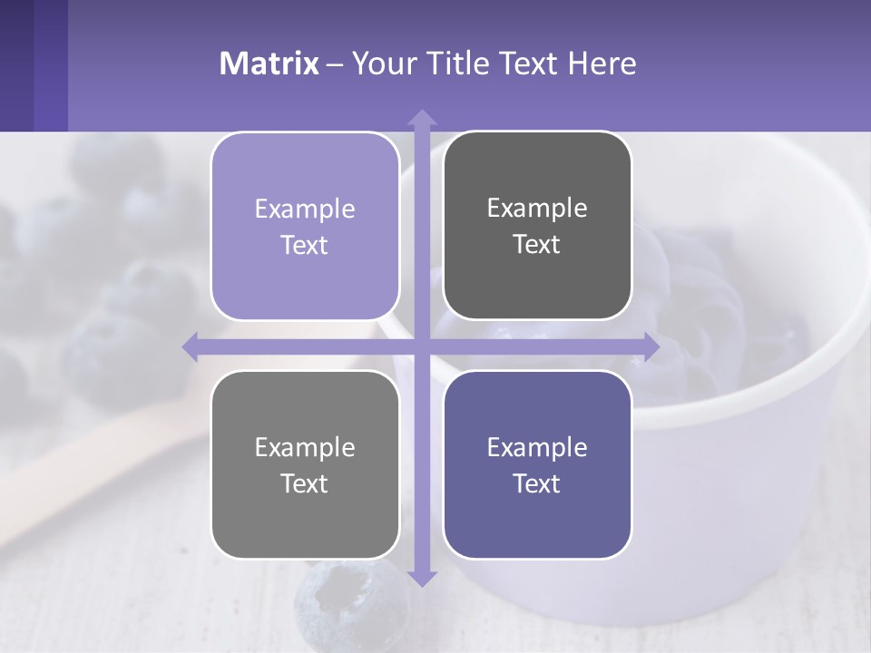 A Bowl Of Blueberries With A Spoon On The Side PowerPoint Template