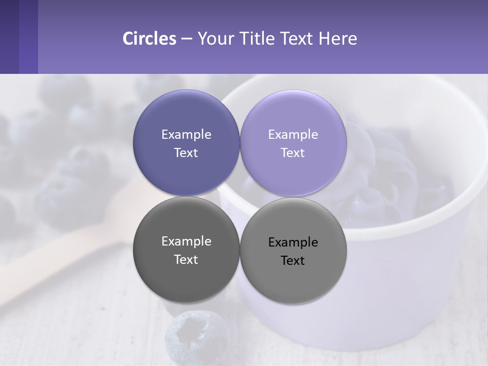 A Bowl Of Blueberries With A Spoon On The Side PowerPoint Template
