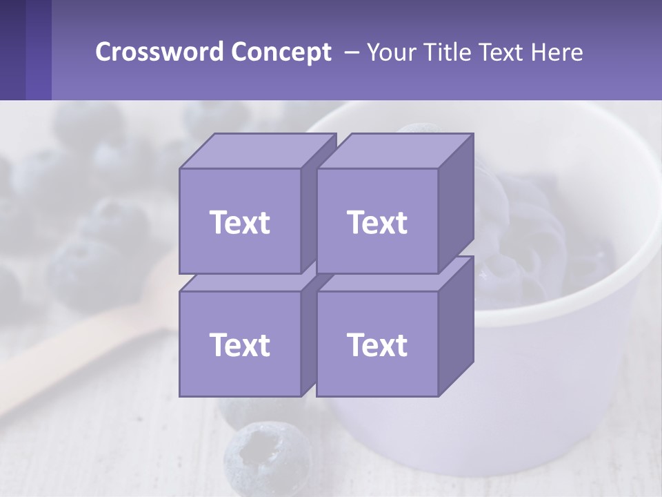 A Bowl Of Blueberries With A Spoon On The Side PowerPoint Template