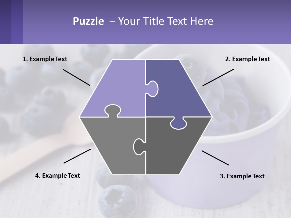 A Bowl Of Blueberries With A Spoon On The Side PowerPoint Template