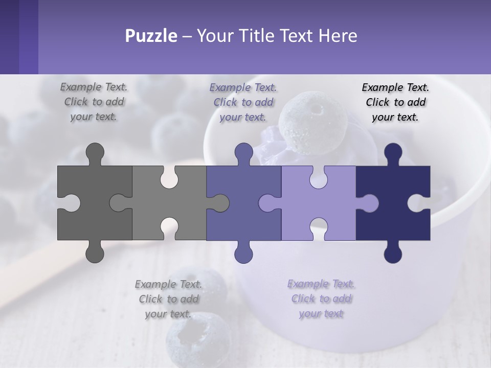 A Bowl Of Blueberries With A Spoon On The Side PowerPoint Template