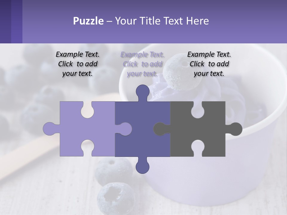 A Bowl Of Blueberries With A Spoon On The Side PowerPoint Template