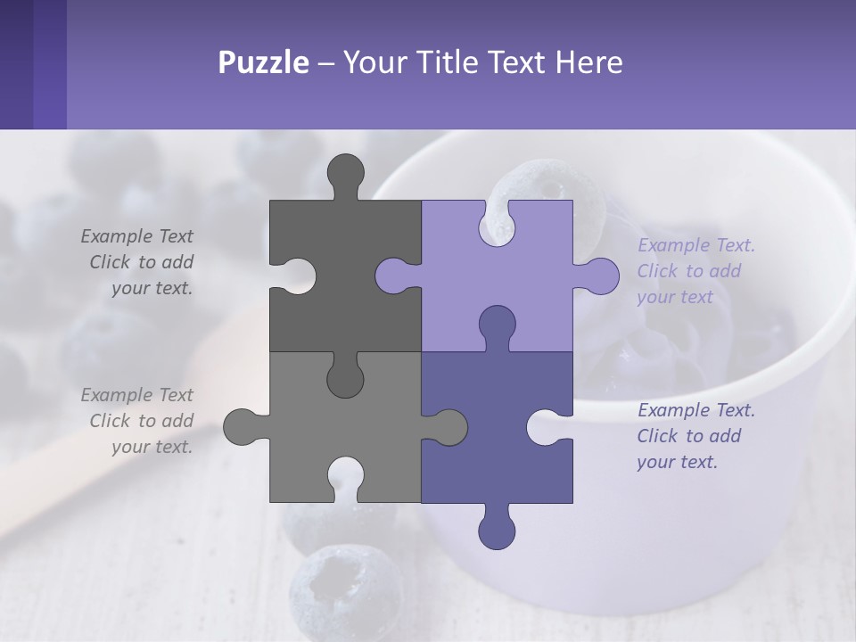 A Bowl Of Blueberries With A Spoon On The Side PowerPoint Template