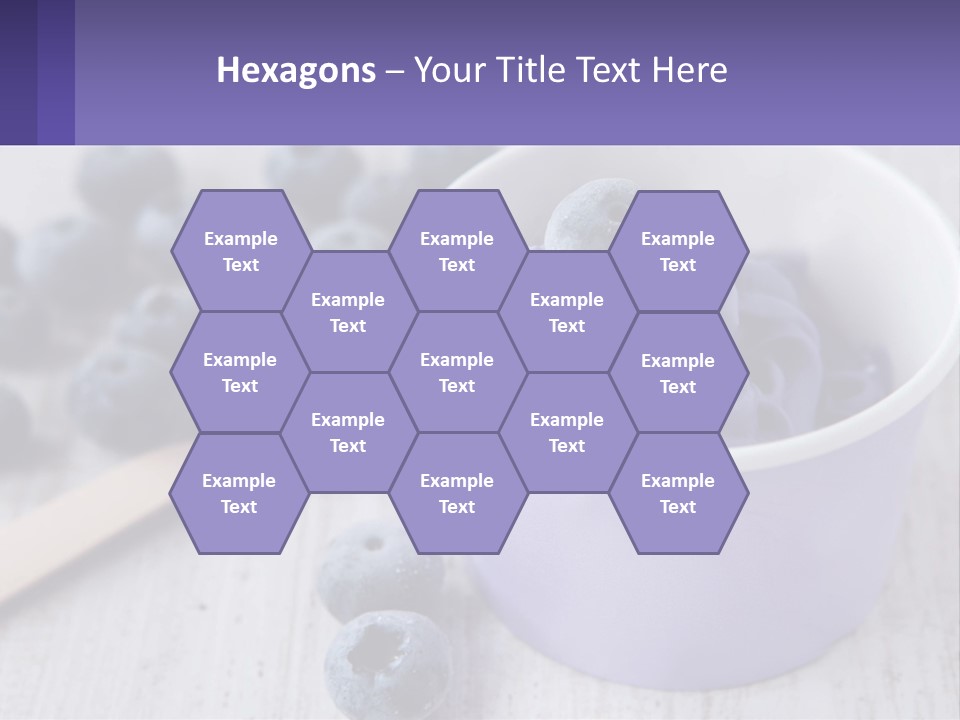 A Bowl Of Blueberries With A Spoon On The Side PowerPoint Template