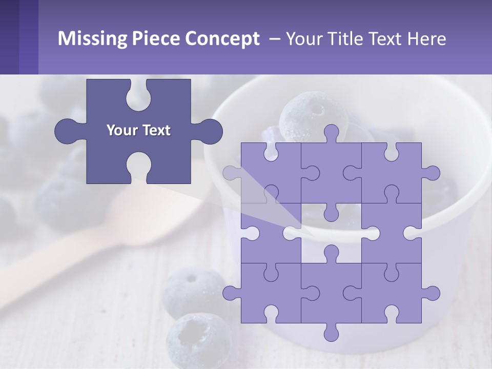 A Bowl Of Blueberries With A Spoon On The Side PowerPoint Template