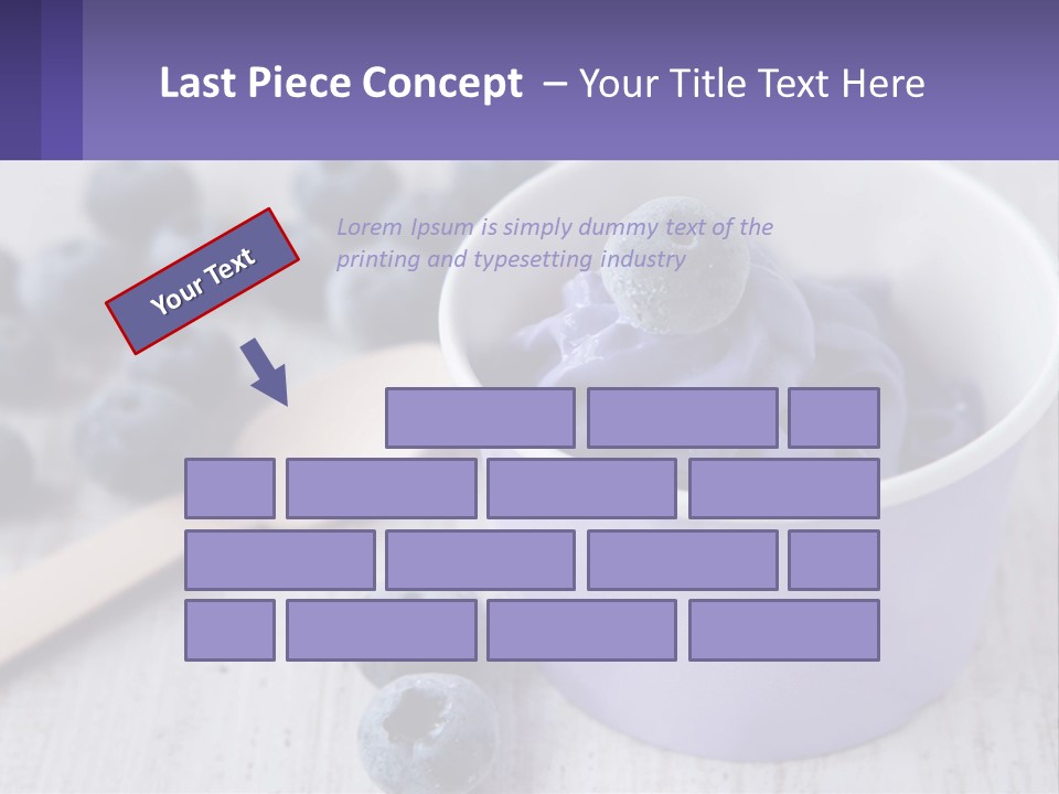 A Bowl Of Blueberries With A Spoon On The Side PowerPoint Template