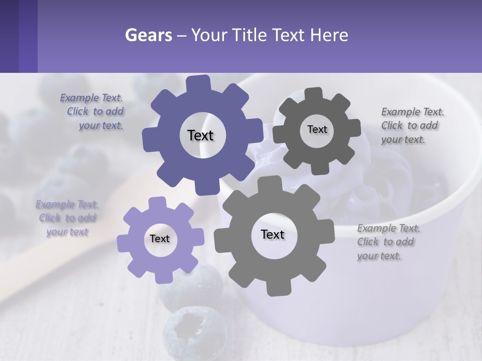 A Bowl Of Blueberries With A Spoon On The Side PowerPoint Template