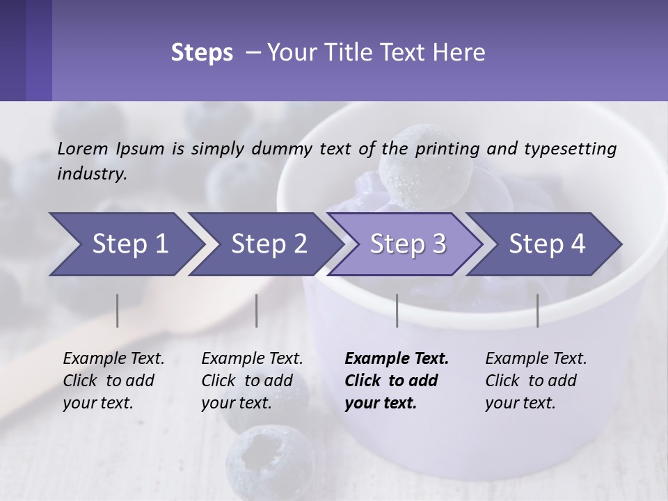 A Bowl Of Blueberries With A Spoon On The Side PowerPoint Template