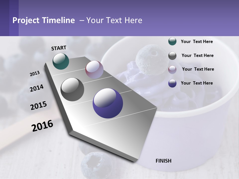 A Bowl Of Blueberries With A Spoon On The Side PowerPoint Template