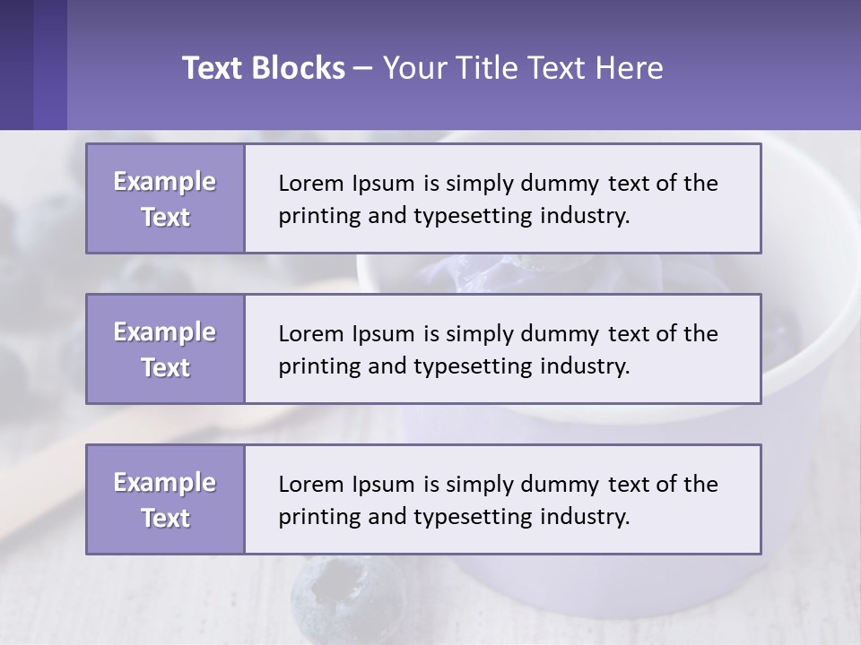 A Bowl Of Blueberries With A Spoon On The Side PowerPoint Template