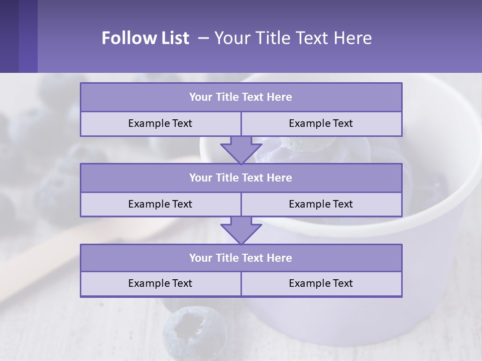 A Bowl Of Blueberries With A Spoon On The Side PowerPoint Template