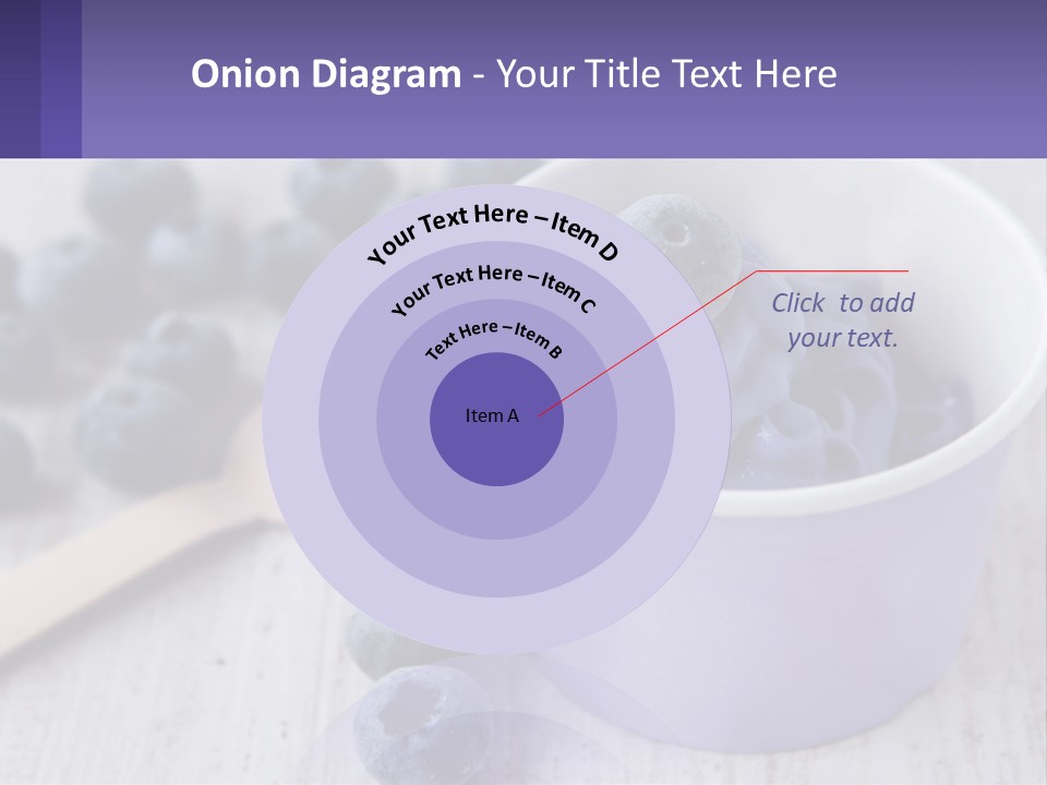 A Bowl Of Blueberries With A Spoon On The Side PowerPoint Template