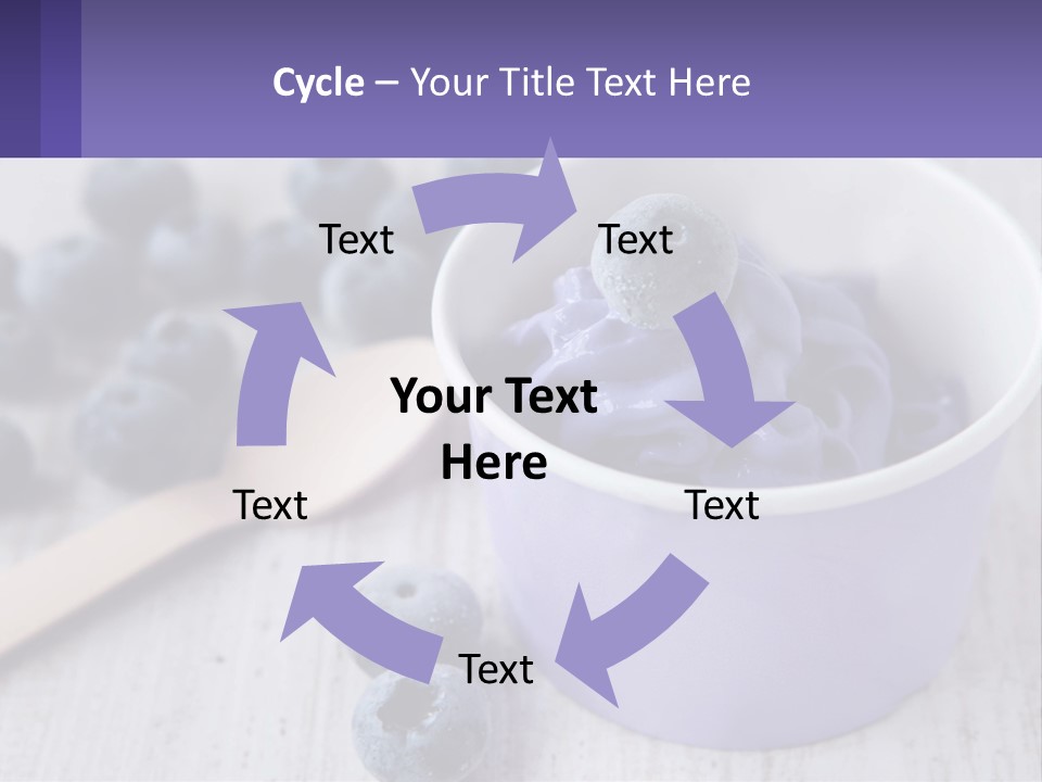 A Bowl Of Blueberries With A Spoon On The Side PowerPoint Template