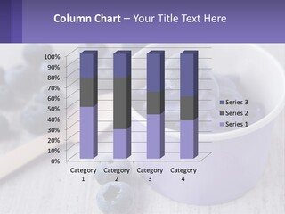 A Bowl Of Blueberries With A Spoon On The Side PowerPoint Template
