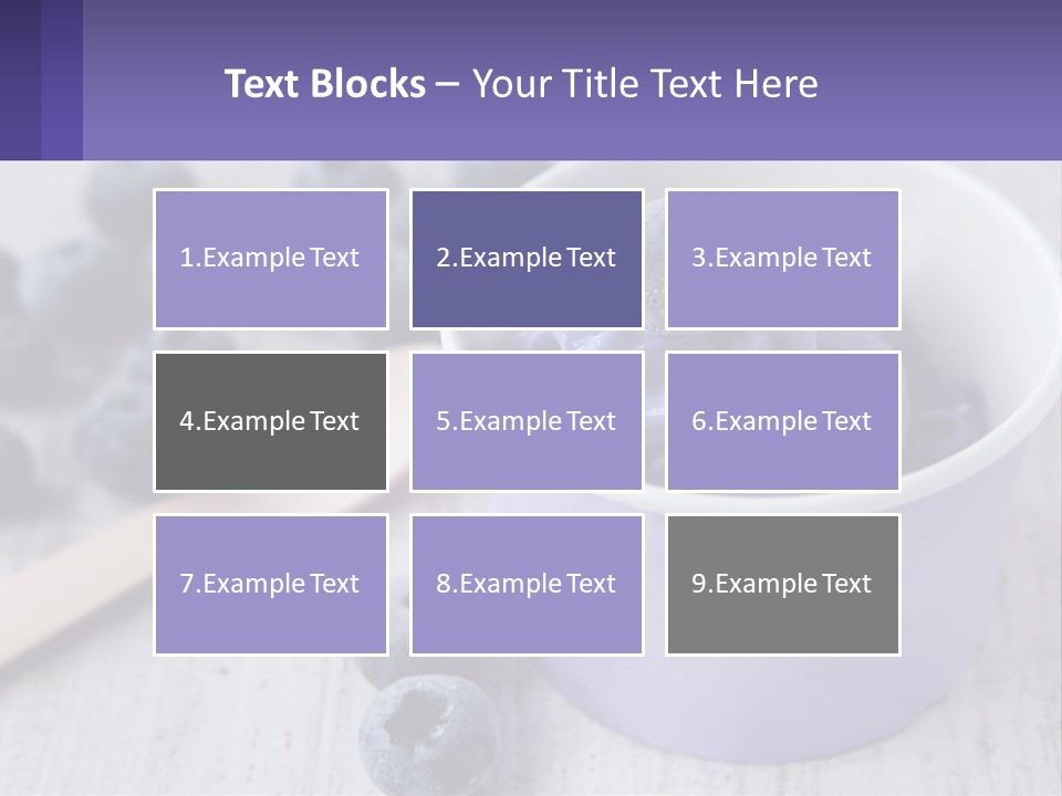 A Bowl Of Blueberries With A Spoon On The Side PowerPoint Template
