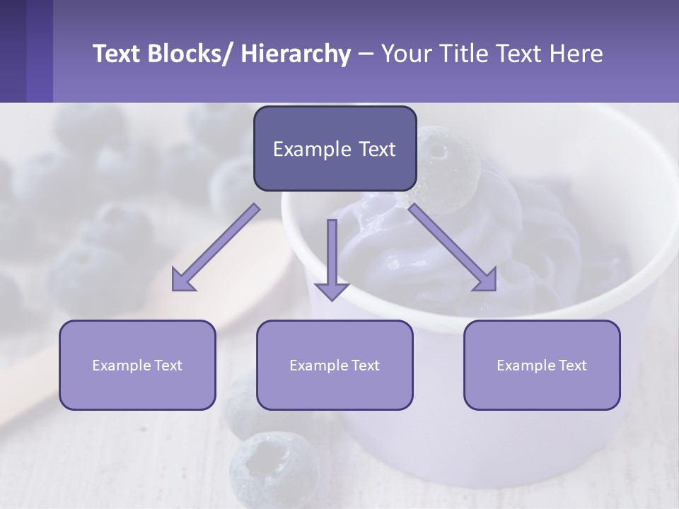 A Bowl Of Blueberries With A Spoon On The Side PowerPoint Template