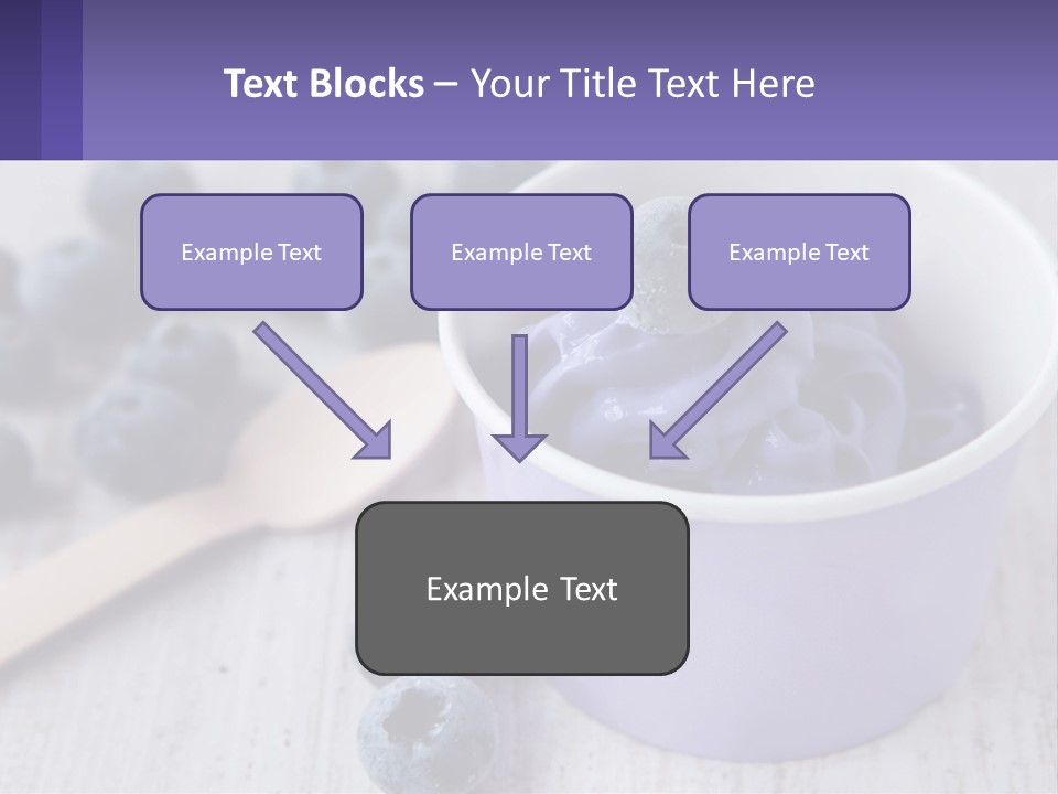 A Bowl Of Blueberries With A Spoon On The Side PowerPoint Template