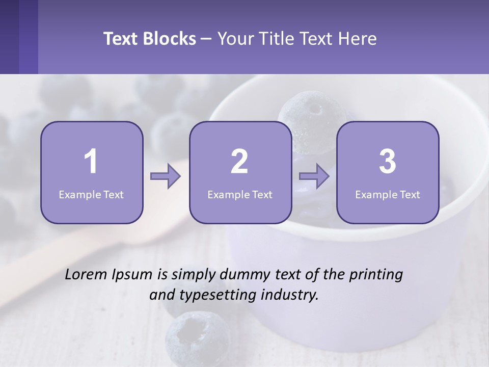 A Bowl Of Blueberries With A Spoon On The Side PowerPoint Template