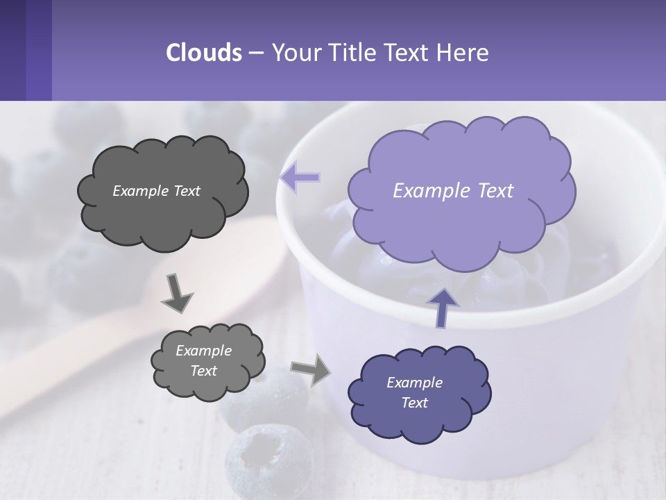 A Bowl Of Blueberries With A Spoon On The Side PowerPoint Template