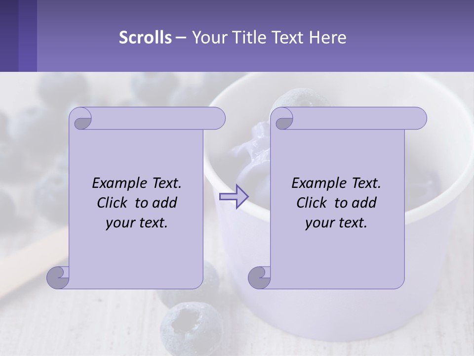 A Bowl Of Blueberries With A Spoon On The Side PowerPoint Template