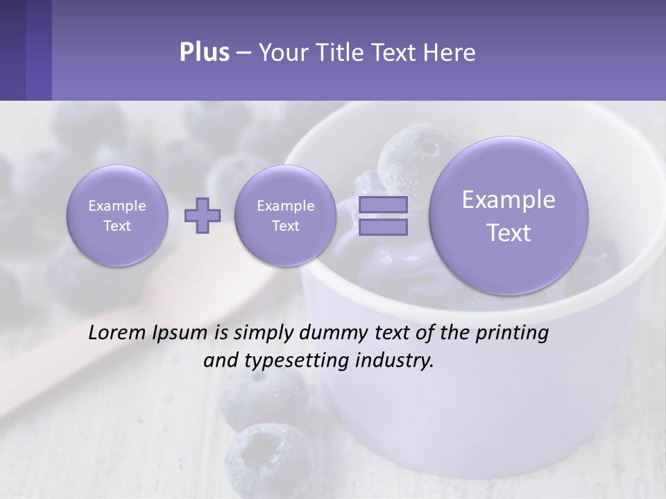 A Bowl Of Blueberries With A Spoon On The Side PowerPoint Template