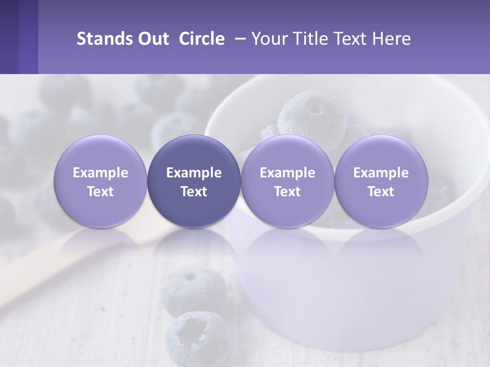 A Bowl Of Blueberries With A Spoon On The Side PowerPoint Template