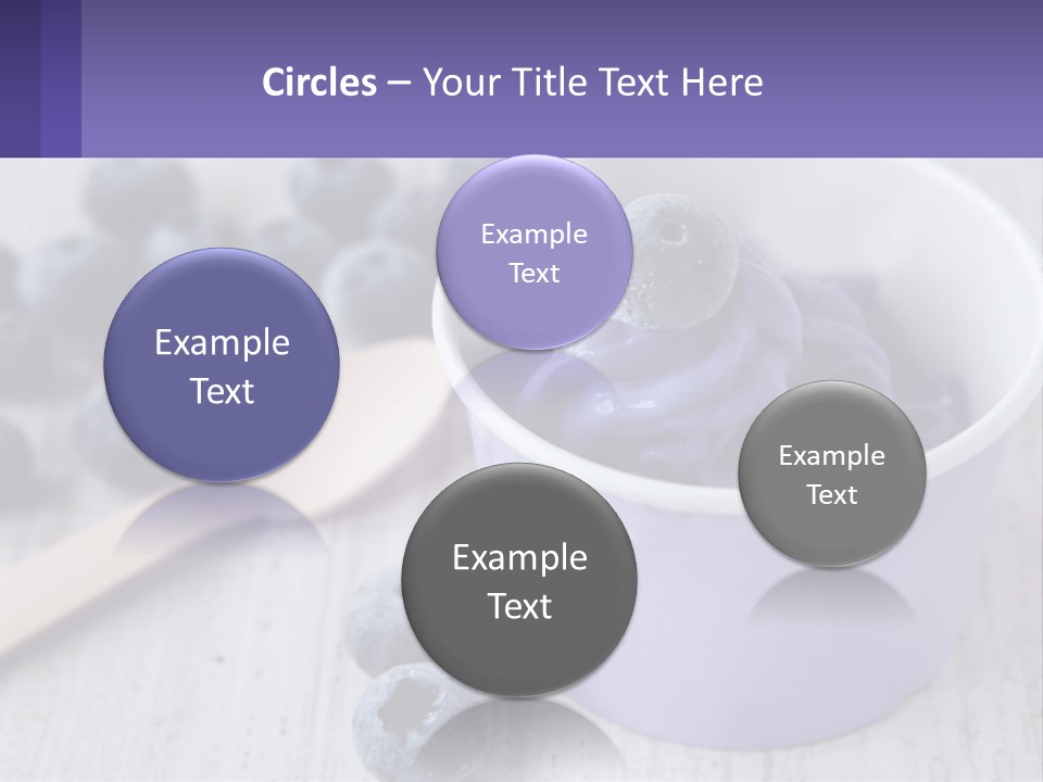 A Bowl Of Blueberries With A Spoon On The Side PowerPoint Template