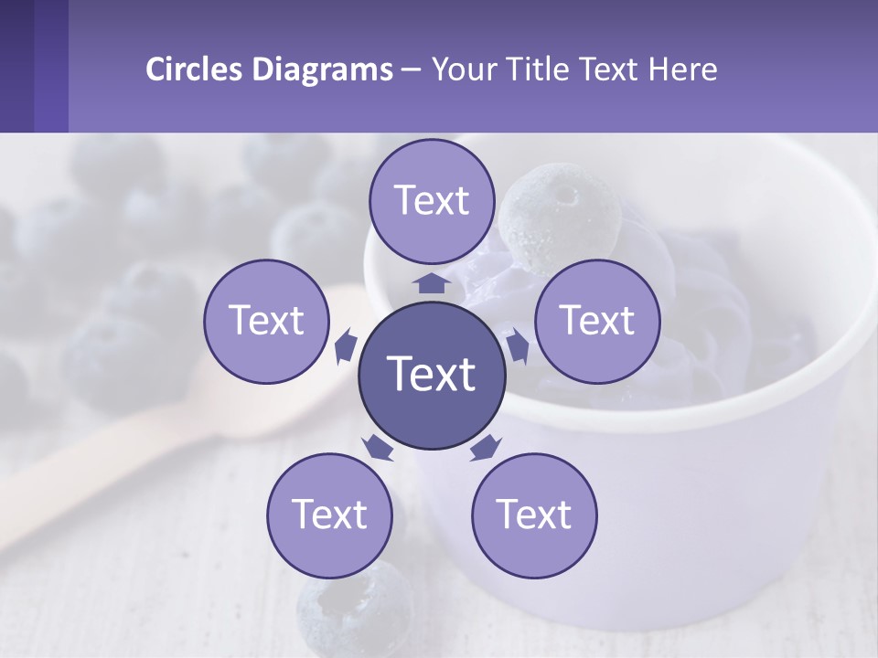 A Bowl Of Blueberries With A Spoon On The Side PowerPoint Template