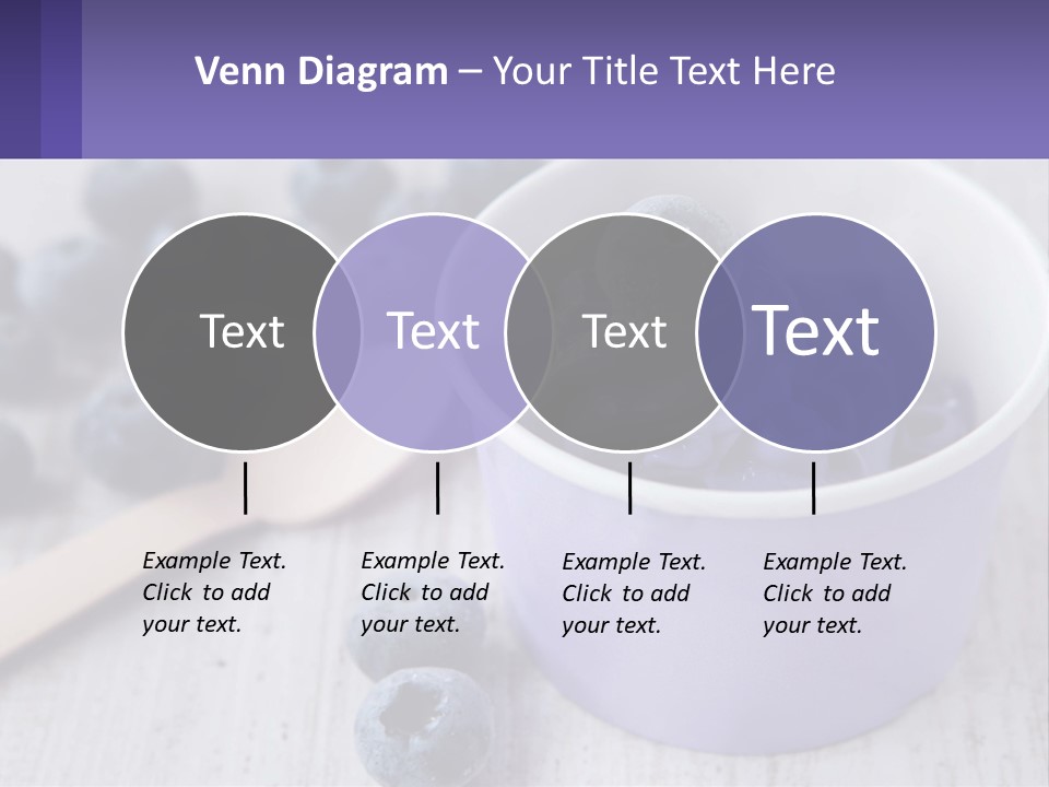 A Bowl Of Blueberries With A Spoon On The Side PowerPoint Template
