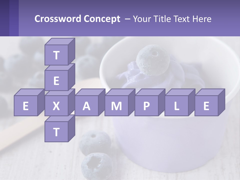 A Bowl Of Blueberries With A Spoon On The Side PowerPoint Template