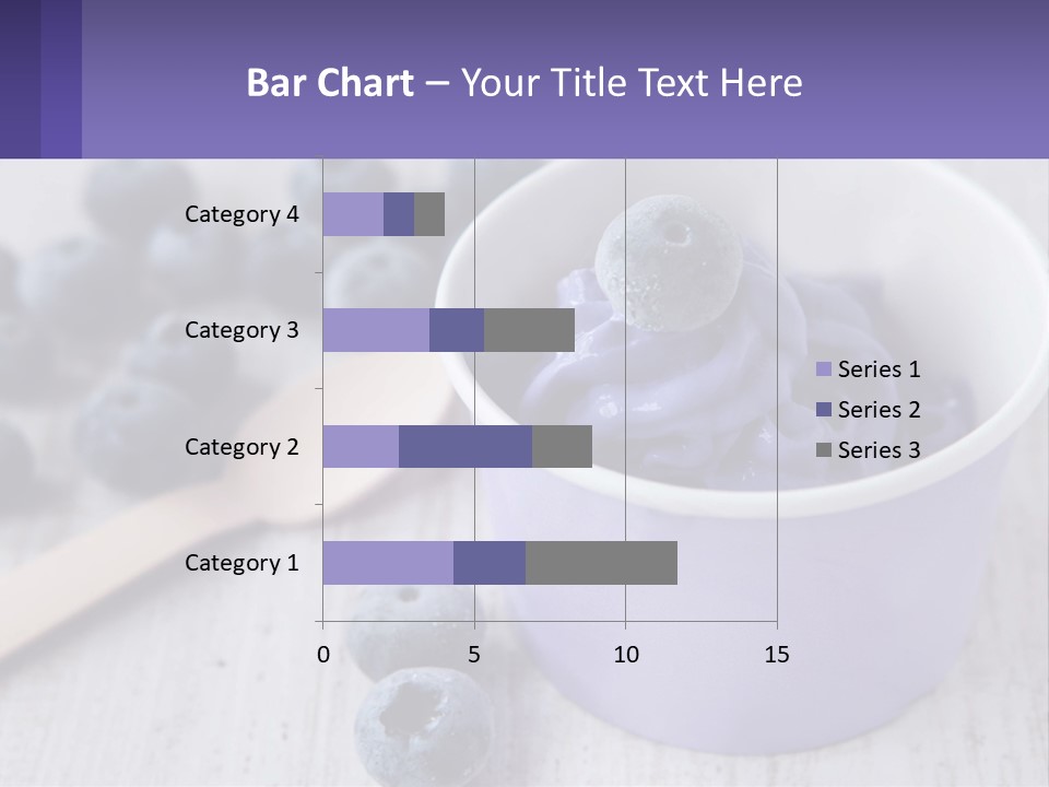 A Bowl Of Blueberries With A Spoon On The Side PowerPoint Template