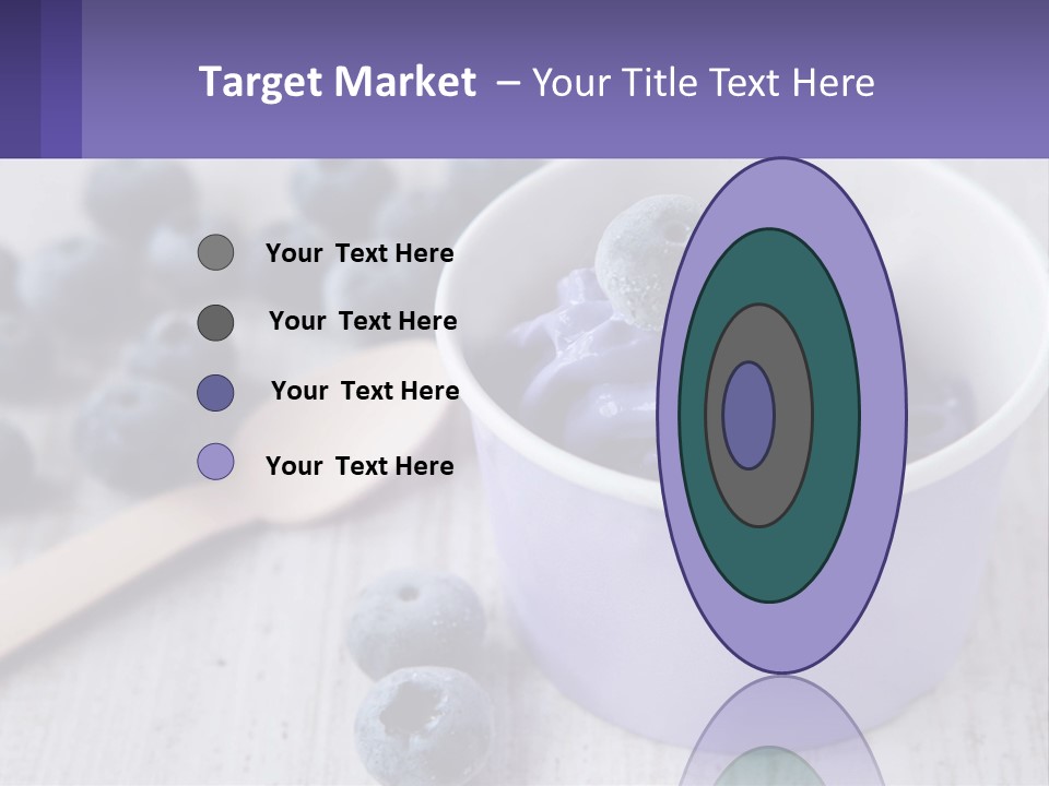 A Bowl Of Blueberries With A Spoon On The Side PowerPoint Template