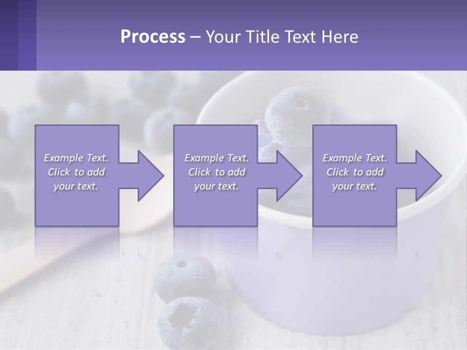 A Bowl Of Blueberries With A Spoon On The Side PowerPoint Template