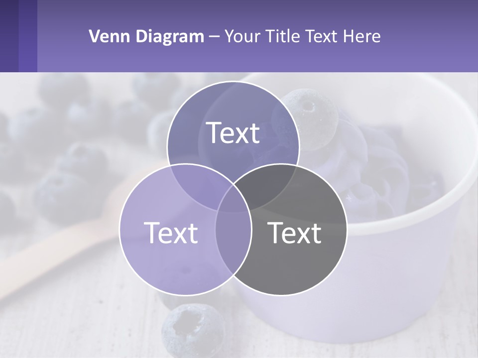 A Bowl Of Blueberries With A Spoon On The Side PowerPoint Template
