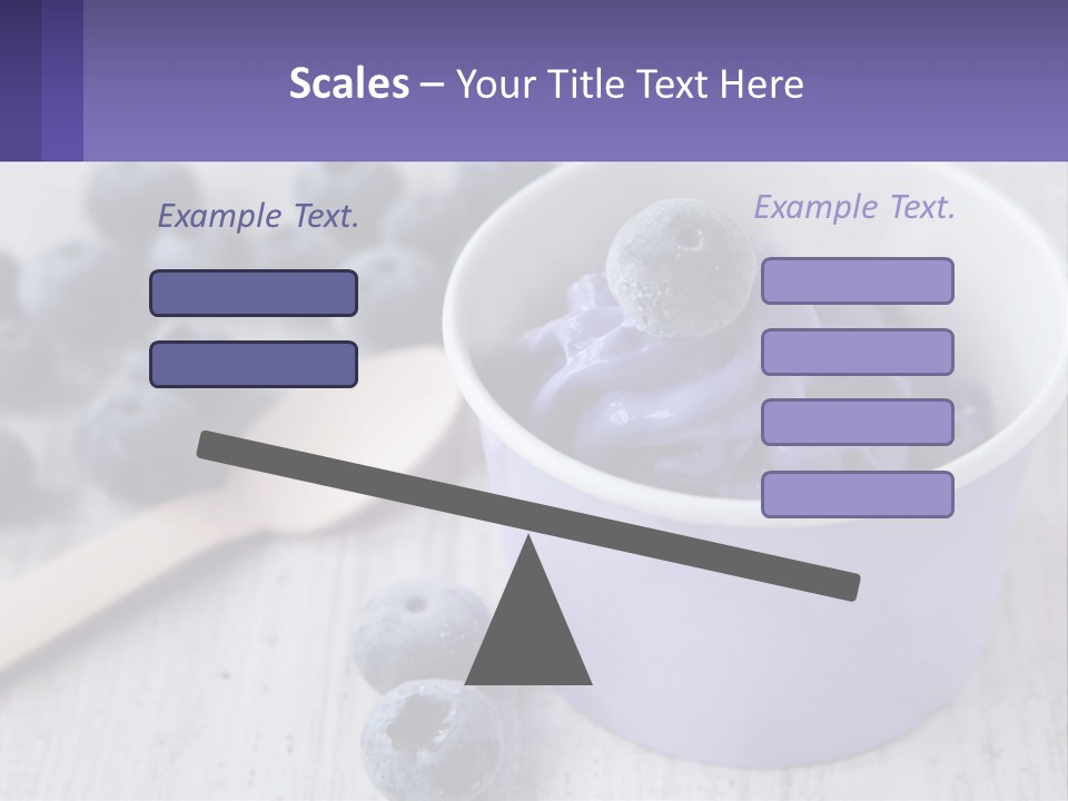 A Bowl Of Blueberries With A Spoon On The Side PowerPoint Template