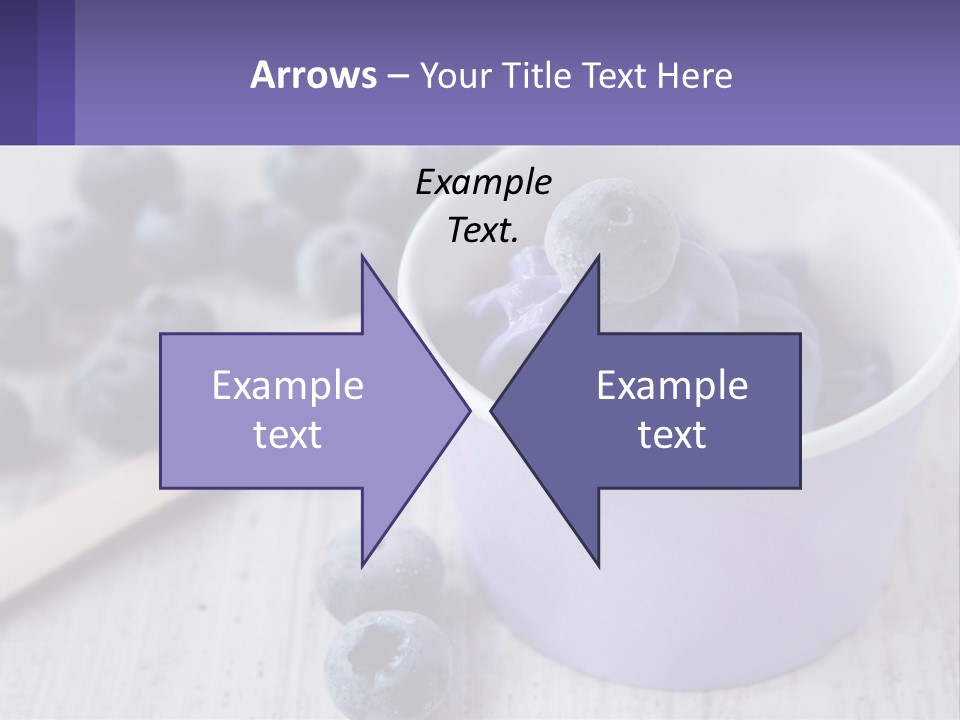 A Bowl Of Blueberries With A Spoon On The Side PowerPoint Template