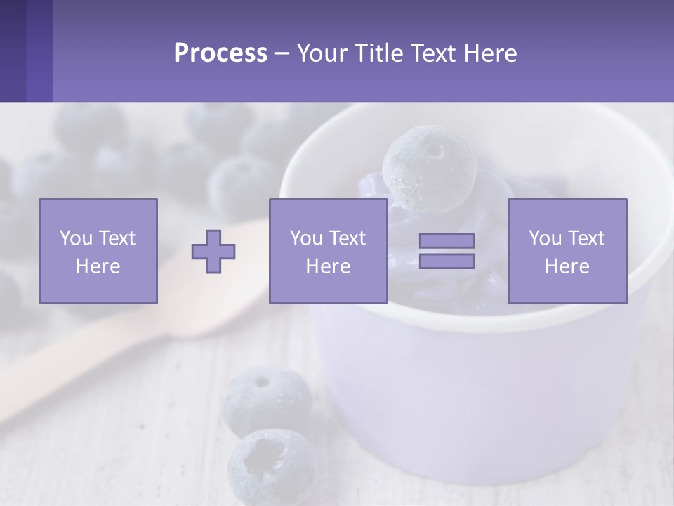 A Bowl Of Blueberries With A Spoon On The Side PowerPoint Template