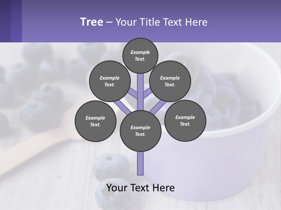 A Bowl Of Blueberries With A Spoon On The Side PowerPoint Template