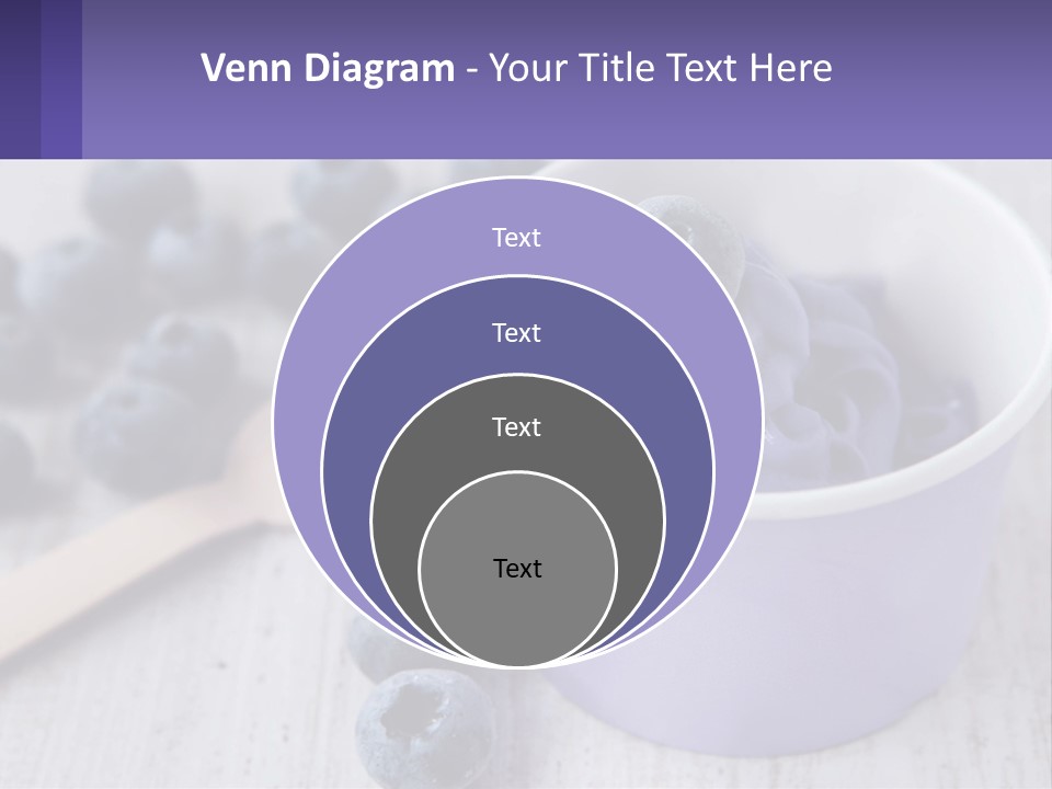 A Bowl Of Blueberries With A Spoon On The Side PowerPoint Template