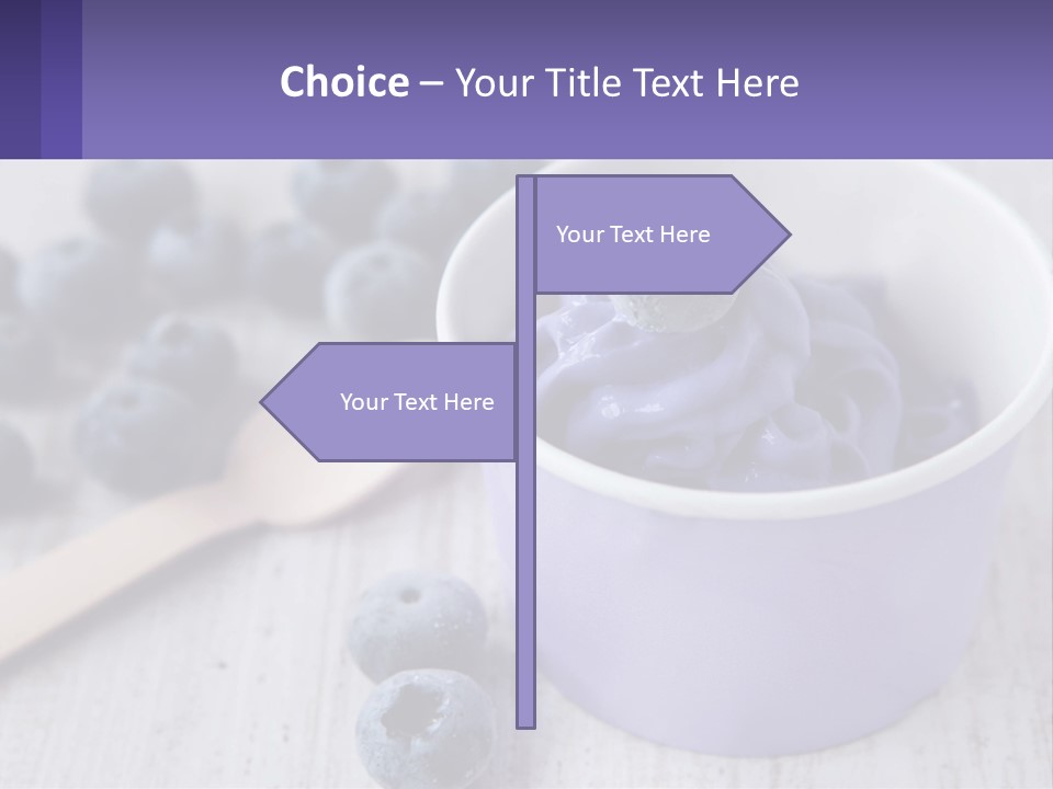 A Bowl Of Blueberries With A Spoon On The Side PowerPoint Template