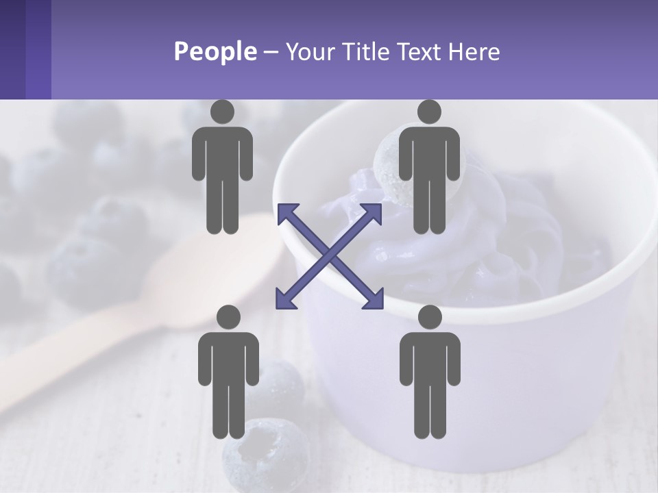 A Bowl Of Blueberries With A Spoon On The Side PowerPoint Template