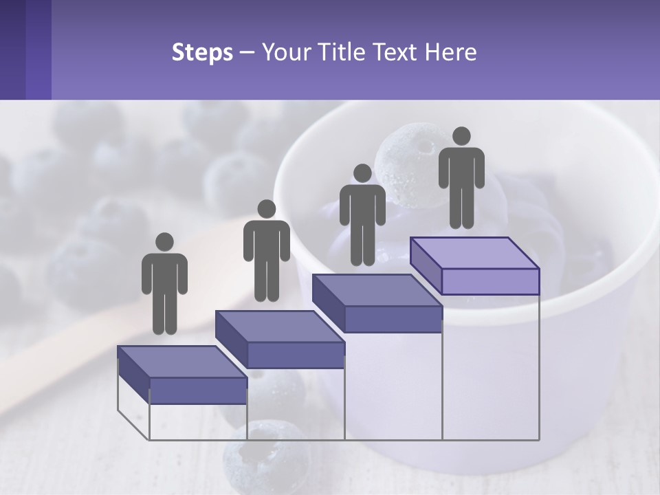 A Bowl Of Blueberries With A Spoon On The Side PowerPoint Template