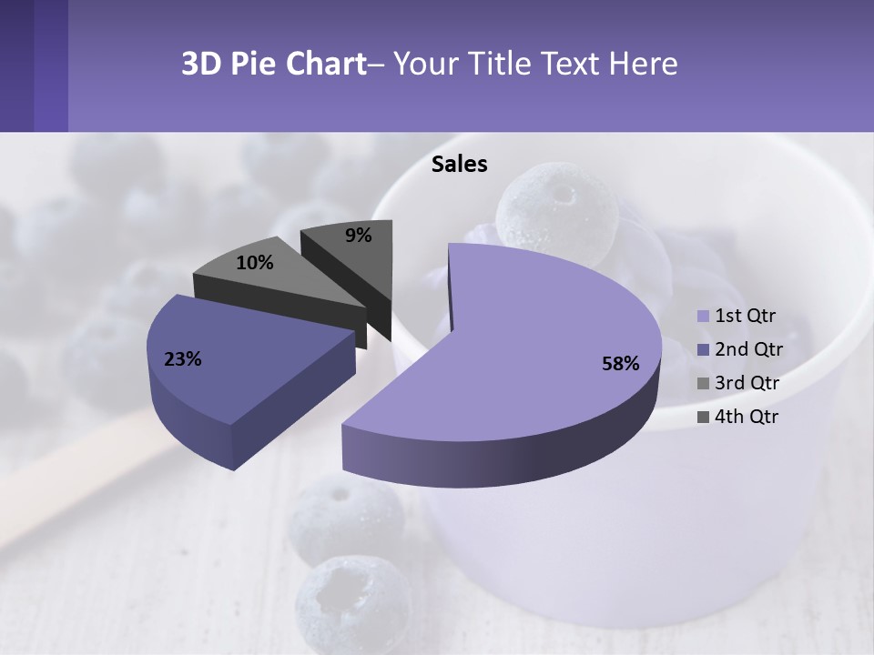 A Bowl Of Blueberries With A Spoon On The Side PowerPoint Template