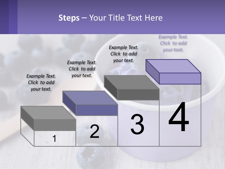 A Bowl Of Blueberries With A Spoon On The Side PowerPoint Template