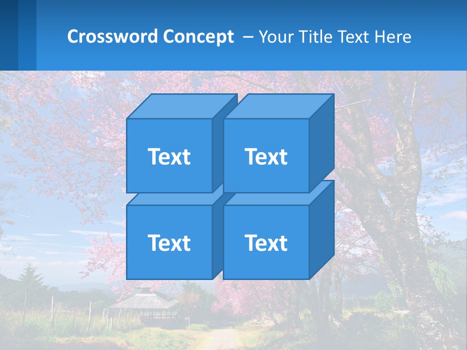 A Beautiful Pink Tree With Blue Sky In The Background PowerPoint Template