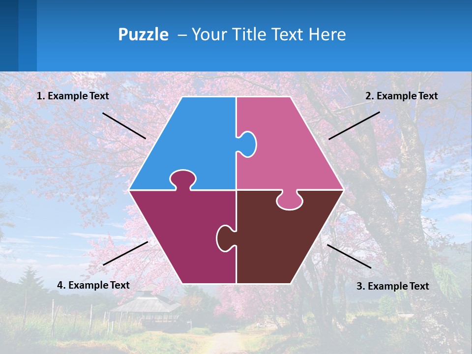 A Beautiful Pink Tree With Blue Sky In The Background PowerPoint Template