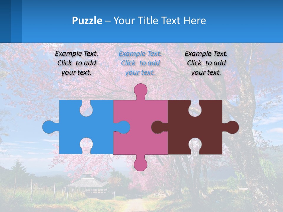 A Beautiful Pink Tree With Blue Sky In The Background PowerPoint Template