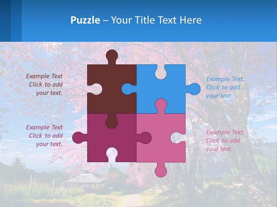 A Beautiful Pink Tree With Blue Sky In The Background PowerPoint Template